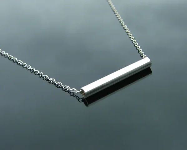 silver tube necklace n1044 (med)
